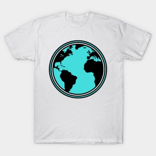 Blue, Black and White Planet Earth T-Shirt